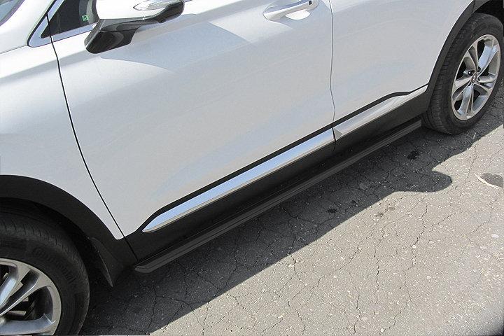 Защита порогов d 57 труба черная Hyundai SANTA-FE (2018)
