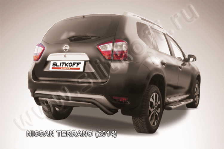 Защита заднего бампера d57 "скоба" черная Nissan Terrano (2014)