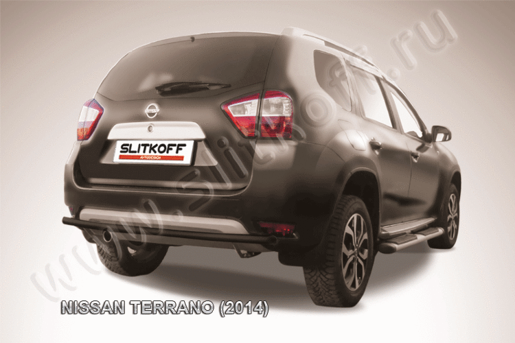 Защита заднего бампера d42 черная Nissan Terrano (2014)