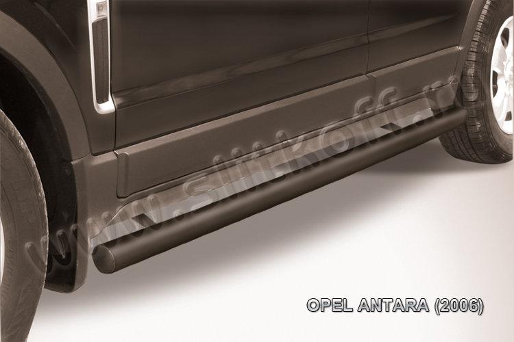 Защита порогов d76 труба черная Opel Antara