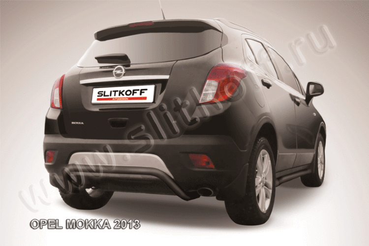 Защита заднего бампера d57 "скоба" черная Opel Mokka (2013)