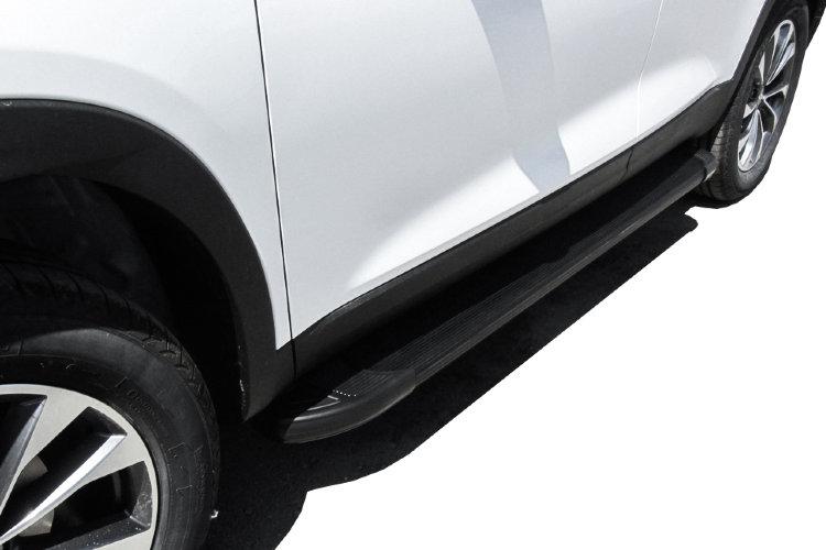 Пороги алюминиевые "Optima Black" 1700 черные Chery Tiggo7