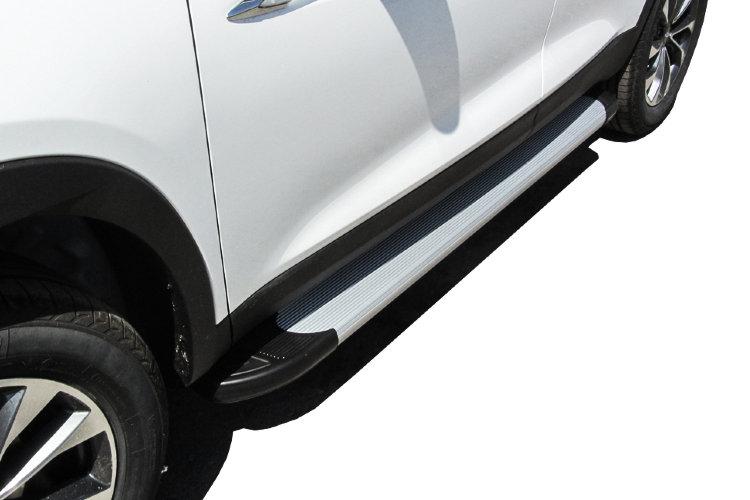 Пороги алюминиевые "Optima Silver" 1700 серебристые Chery Tiggo7