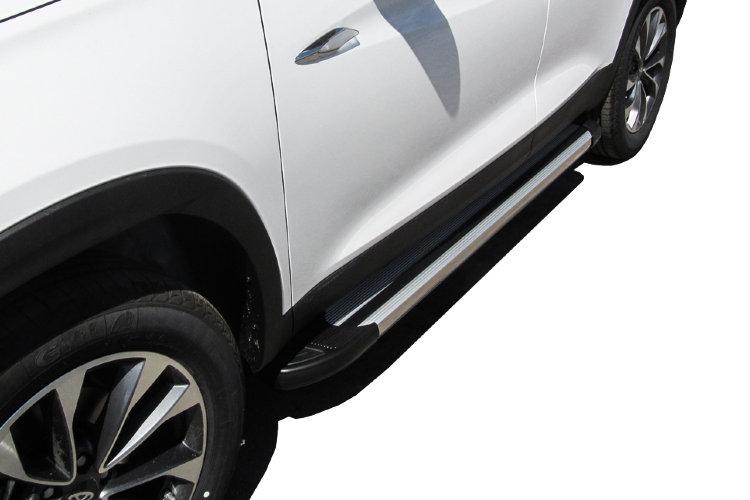 Пороги алюминиевые "Luxe Silver" 1700 серебристые Chery Tiggo7