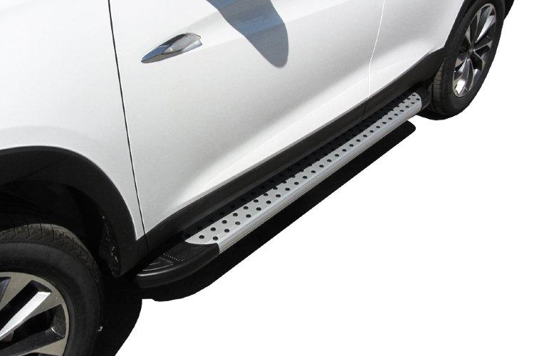 Пороги алюминиевые "Standart Silver" 1700 серебристые Chery Tiggo7