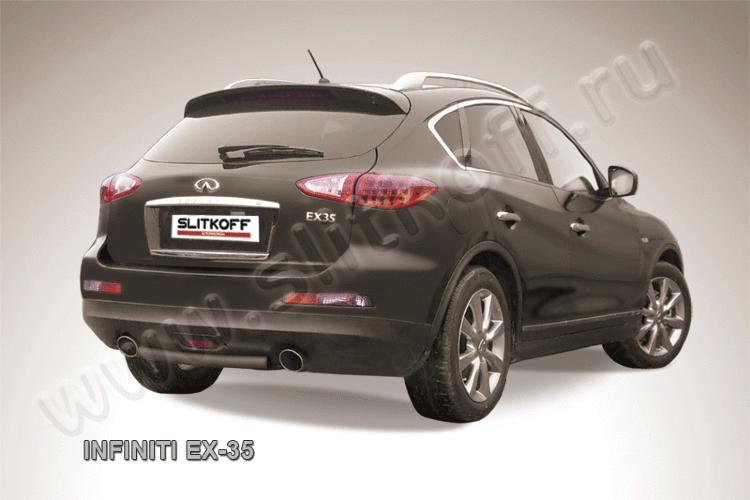 Защита заднего бампера d57 черная Infiniti EX-35
