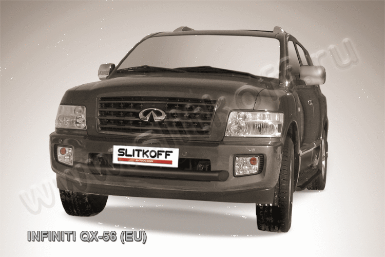 Защита переднего бампера d76 черная Infiniti QX-56