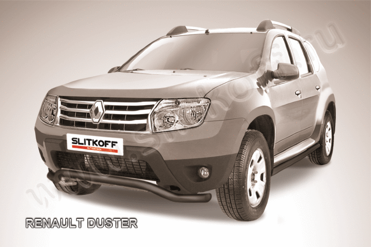 Защита переднего бампера d57 бампера "волна" черная Renault Duster
