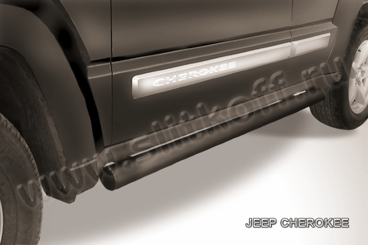 Защита порогов d76 труба черная JEEP CHEROKEE KK
