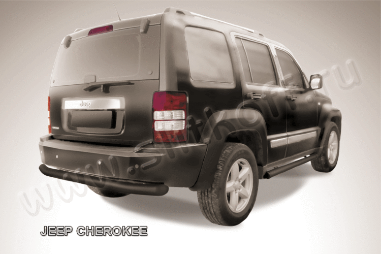 Защита заднего бампера d76 черная JEEP CHEROKEE KK