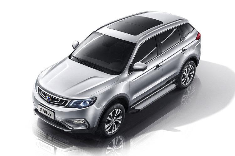 Пороги алюминиевые "Optima Silver" 1700 серебристые Geely Atlas