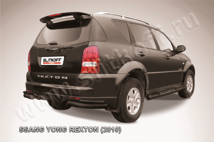 Уголки d76+d42 двойные черные SsangYong REXTON (2010)