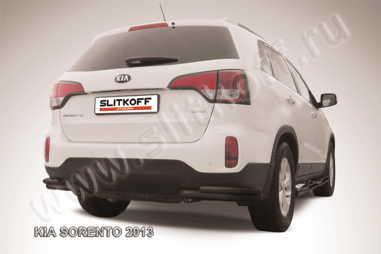 Уголки d57+d42 двойные черные KIA Sorento (2013)