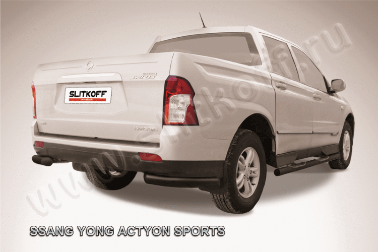 Уголки d76 черные SsangYong ACTYON SPORT (2013)