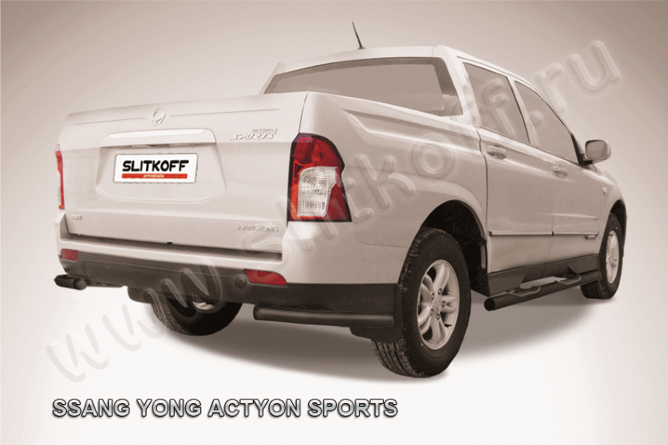 Уголки d57 черные SsangYong ACTYON SPORT (2013)