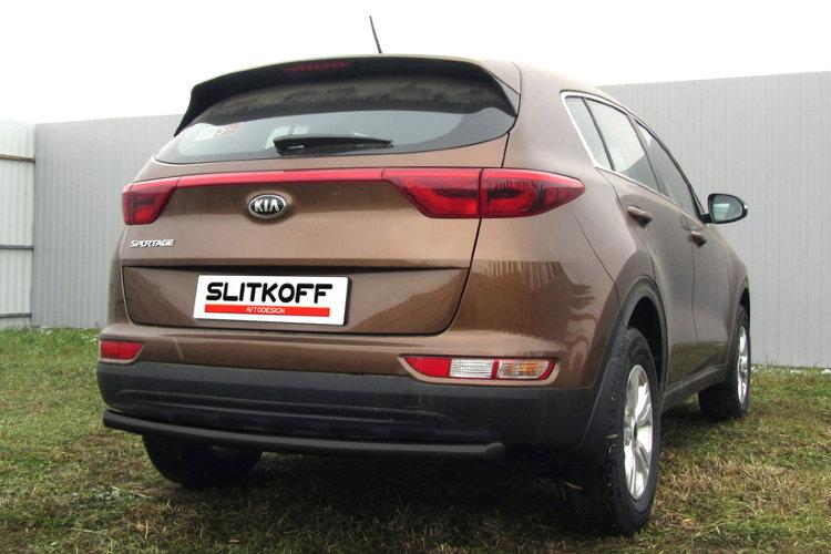 Защита заднего бампера d57 черная KIA Sportage (2016)