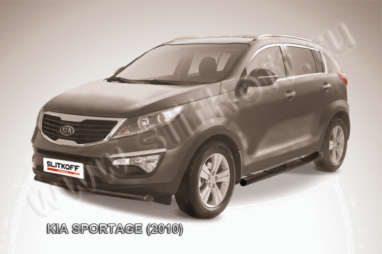 Защита переднего бампера d57 черная KIA Sportage (2010)