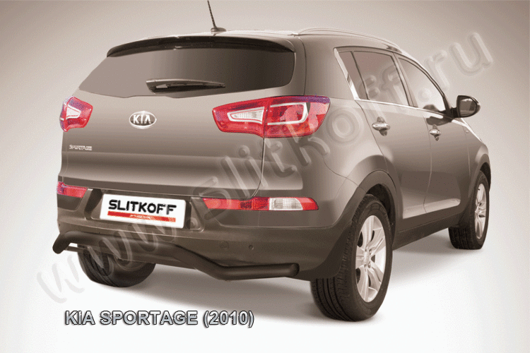 Защита заднего бампера d57 "волна" черная KIA Sportage (2010)