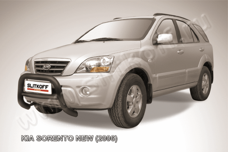 Кенгурятник d76 низкий черный KIA Sorento (2006)