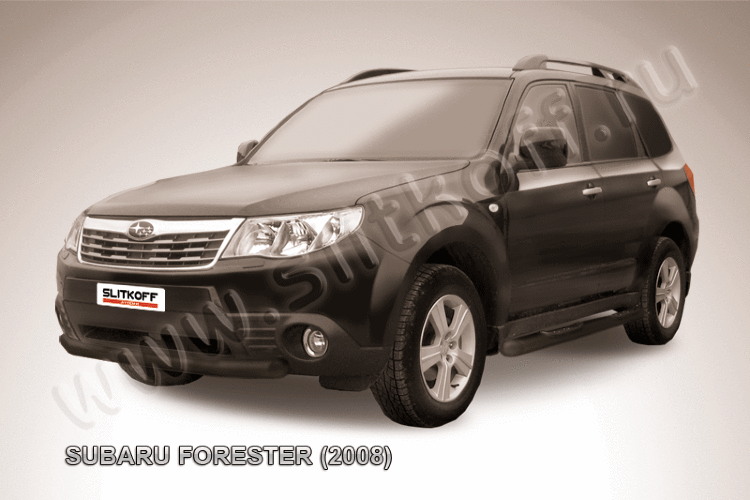 Защита переднего бампера d76 черная Subaru Forester