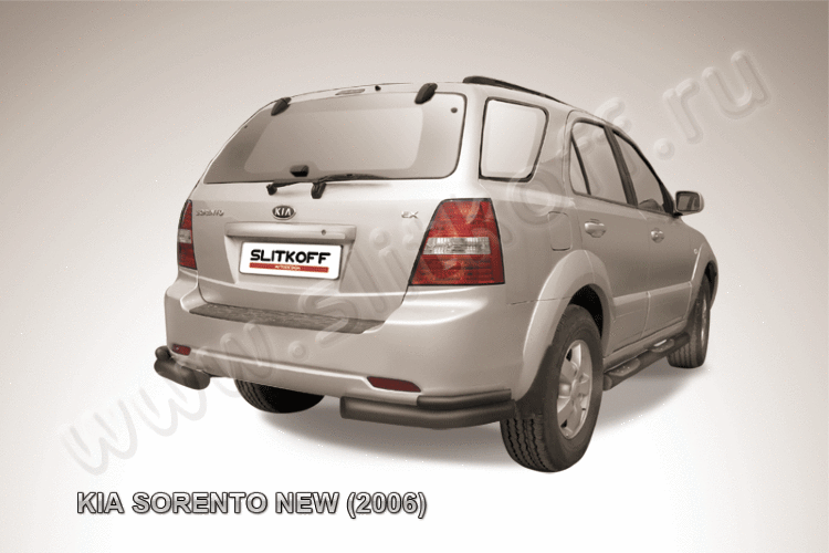 Уголки d76+d42 двойные черные KIA Sorento (2006)