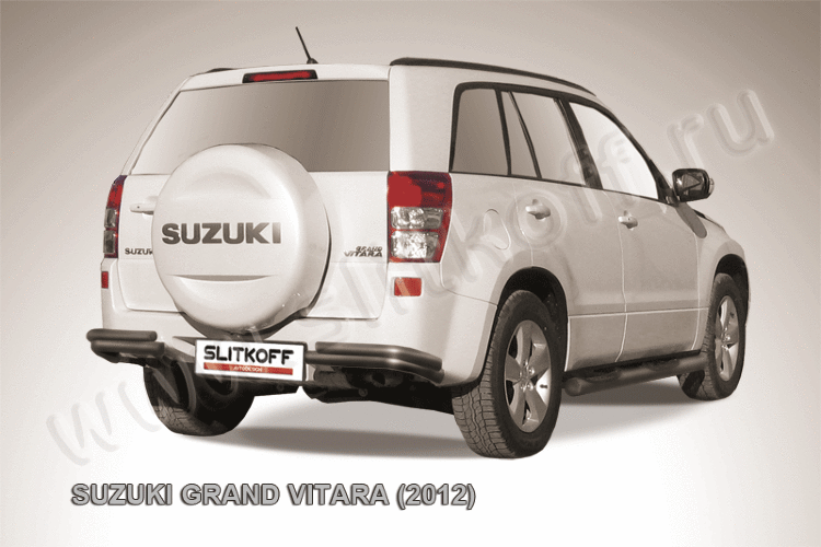 Уголки d57+d42 двойные черные Suzuki Grand Vitara (2012)