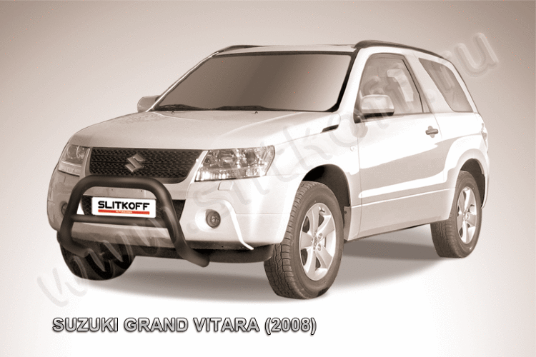 Кенгурятник d76 низкий черный Suzuki Grand Vitara (трехдверная 2008)