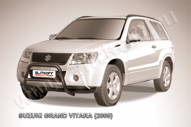 Кенгурятник d57 низкий черный Suzuki Grand Vitara (трехдверная 2008)