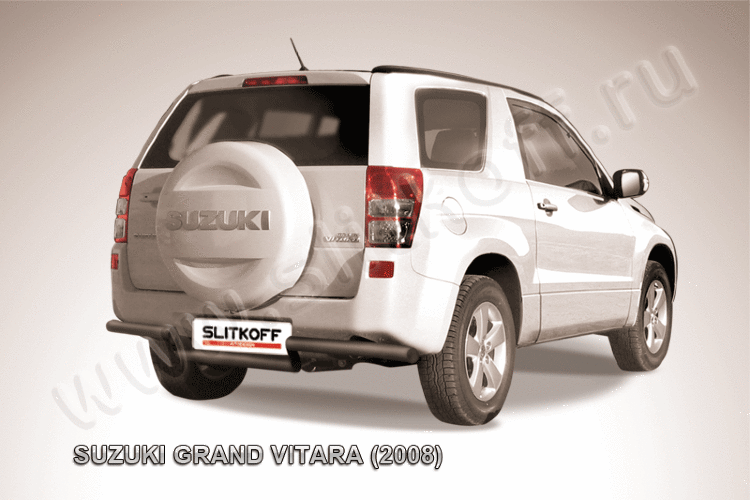 Защита заднего бампера d57 "волна" черная Suzuki Grand Vitara (трехдверная 2008)