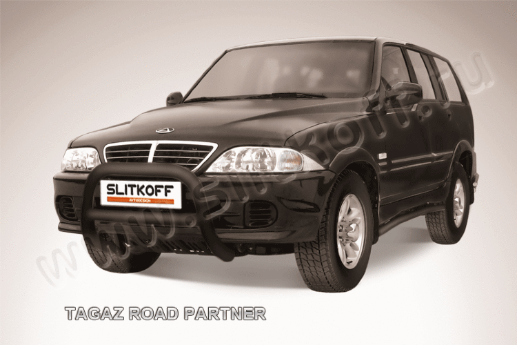 Кенгурятник d76 низкий черный TAGAZ ROAD Partner
