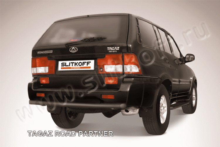 Защита заднего бампера d57 черная TAGAZ ROAD Partner