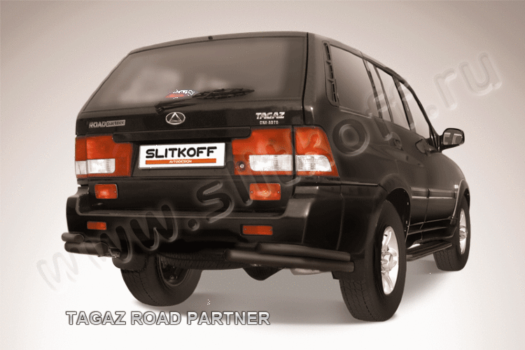 Уголки d57+d42 двойные черные TAGAZ ROAD Partner