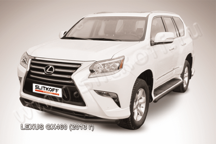 Защита переднего бампера d57 черная Lexus GX460 (2013)
