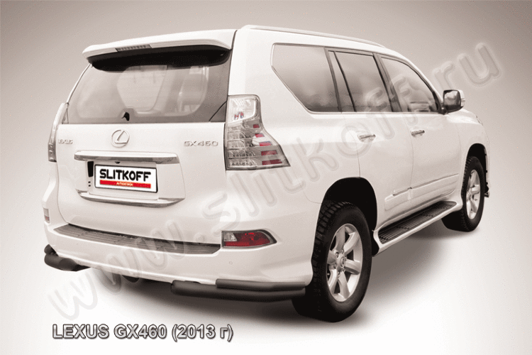 Уголки d76+d42 двойные черные Lexus GX460 (2013)
