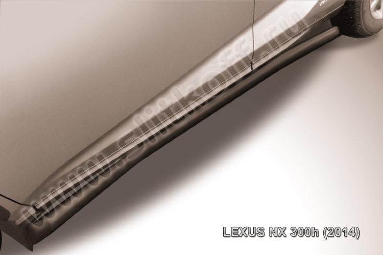Защита порогов d57 с гибами черная Lexus NX 300h