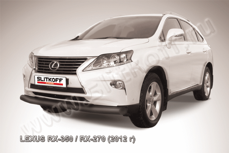 Защита переднего бампера d76 черная Lexus RX-350/RX-270 (2012)