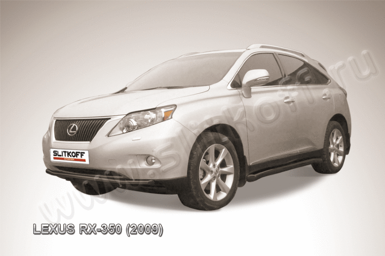 Защита переднего бампера d57 черная Lexus RX-350 (2009)
