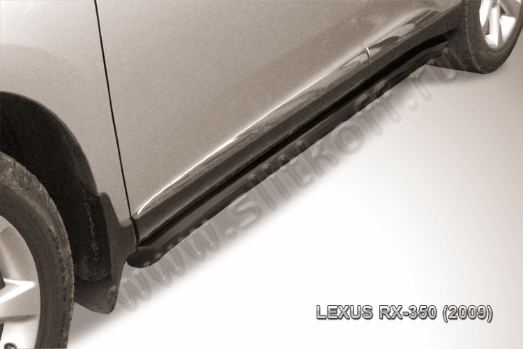 Защита порогов d57 труба с гибами черная Lexus RX-350 (2009)