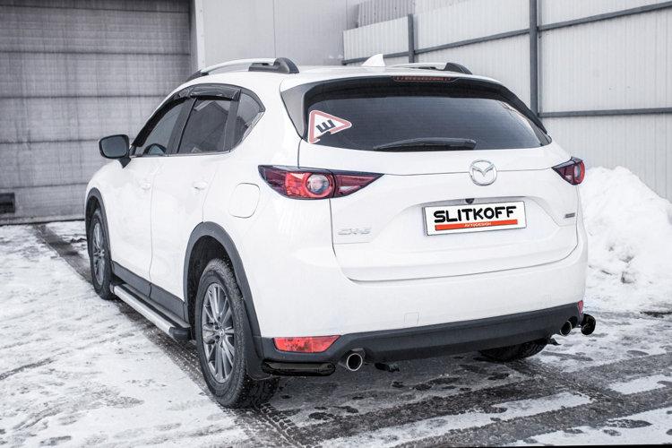 Уголки d57 черные Mazda CX-5 (2017)