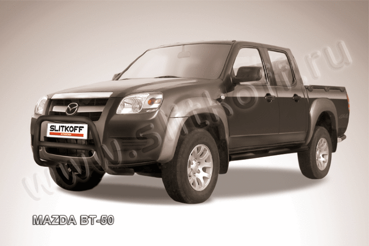 Кенгурятник d57 низкий черные Mazda BT-50