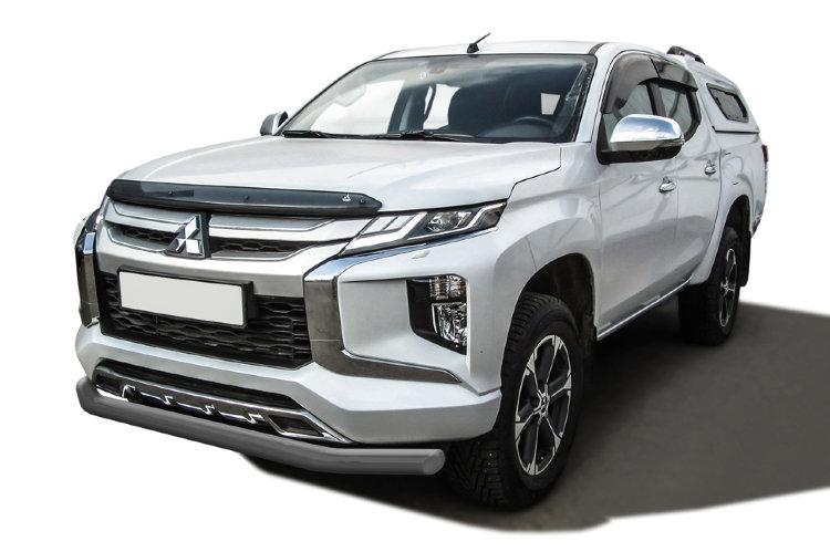 Защита переднего бампера d76 серебристая Mitsubishi L-200 (2018)