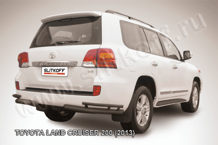 Уголки d76+d42 двойные черные Toyota Land Cruiser 200 (2013)