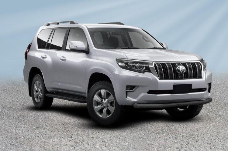 Защита переднего бампера d76 черная Toyota Land Cruiser Prado (2017)