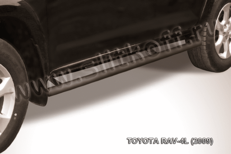 Защита порогов d57 труба черная Toyota RAV4 L (2009)