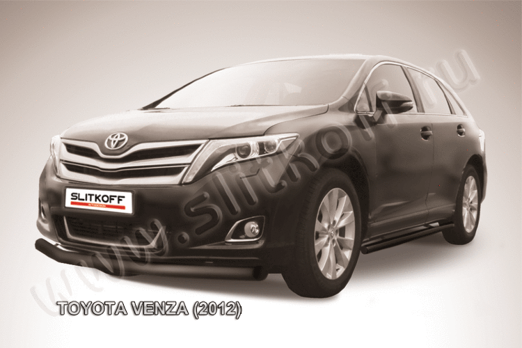 Защита переднего бампера d76 черная Toyota Venza (2012)