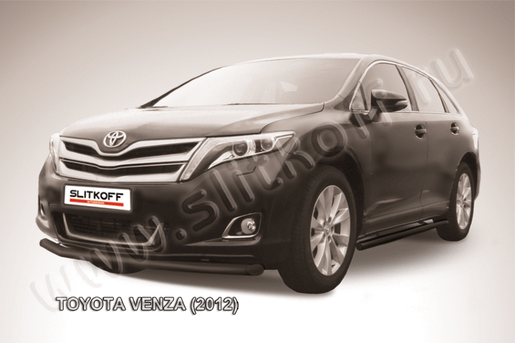 Защита переднего бампера d57 черная Toyota Venza (2012)