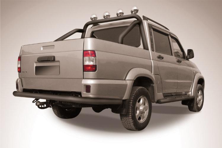 Защита заднего бампера d76 черная UAZ Pickup (2014)