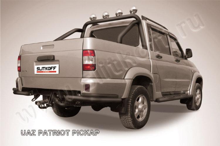 Уголки d57+d42 двойные черные UAZ Pickup (2007)