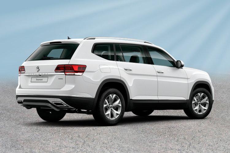 Защита заднего бампера d57 "скоба" черная Volkswagen Teramont (2018)