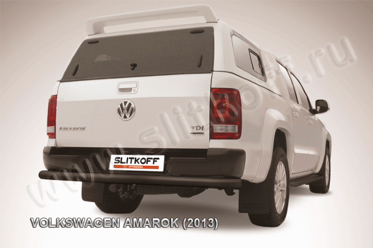 Защита заднего бампера d76 черная Volkswagen Amarok (2013)